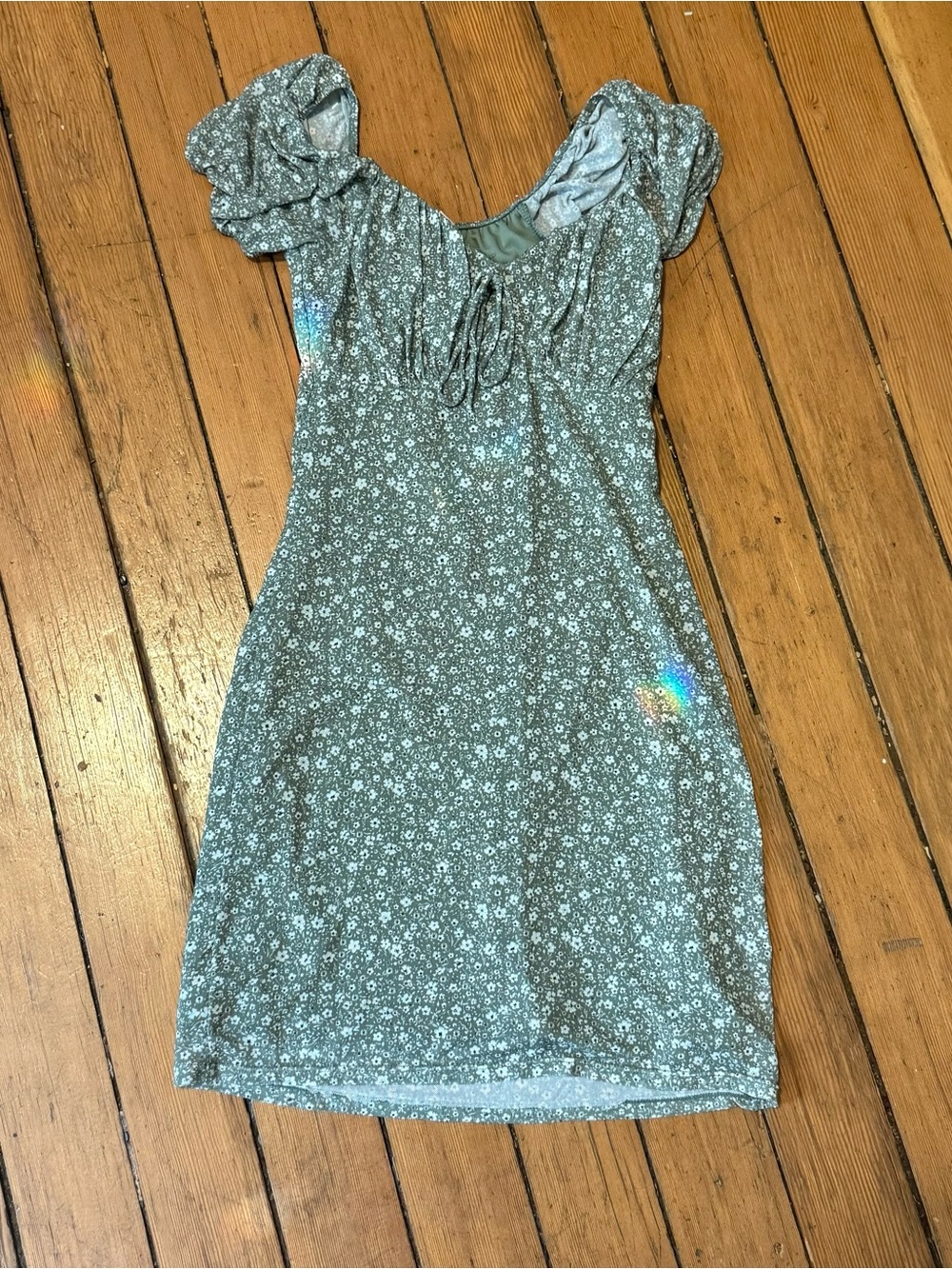 Mossimo Supply Co. Sage Green Floral Mini Dress